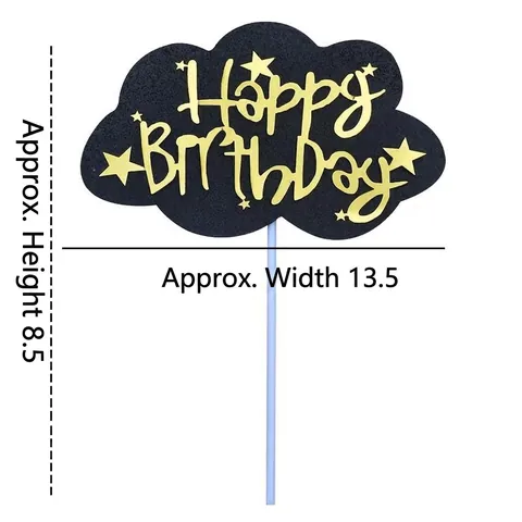 Cloud Cake Topper Happy Birthday Paper Cardboard Golden Star Dessert Decoration Birthday Party Supplies