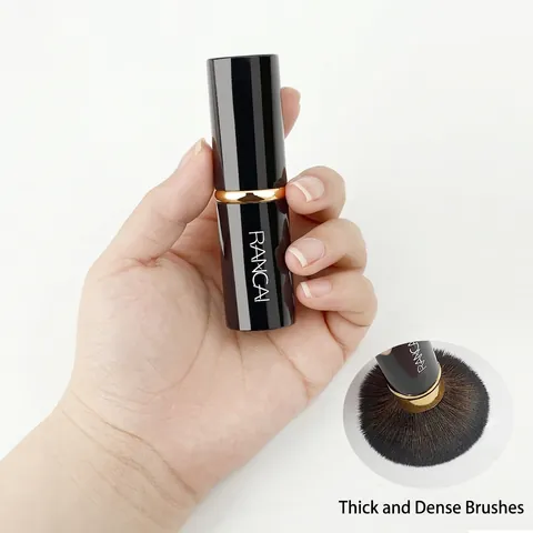 Pennello Da Trucco Retrattile Portatile Con Coperchio Manico In Alluminio Fibra Sintetica Per Cipria Blush Strumento Di Bellezza Cosmetica