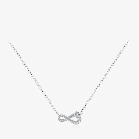 Collana Con Ciondolo Simbolo Infinito Argento Sterling 925 Zirconia Cubica Anello Di Mobius Gioielli Minimalisti