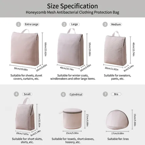 Sacchetti Lavatrice Poliestere Maglia Fine Nido Ape Con Maniglia Portatile Anti-Deformazione Per Capi Delicati Biancheria Bra