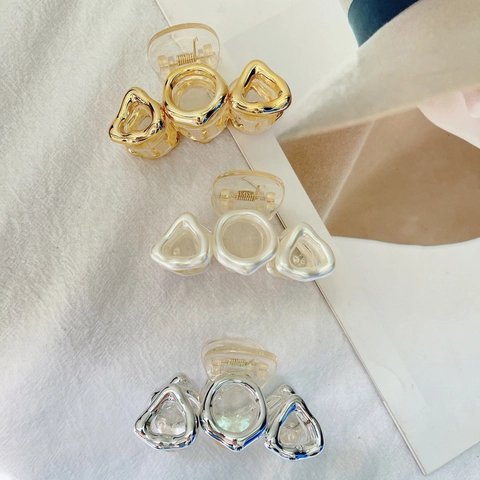 Pinza Per Capelli Geometrica Vintage Acrilico Catena In Metallo Decorazione Retro Molletta Per Donne Ragazze