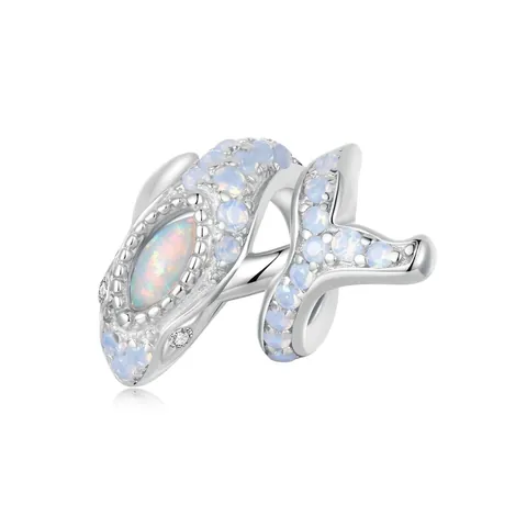 Abalorio De Ballena Azul De Plata De Ley 925 Con Opalo Sintetico Y Zircon Tema Oceanico Joyeria DIY Para Pulsera