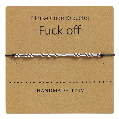 Handgefertigtes Morse-Alphabet Armband Minimalistisches Kupferperlen Verstellbares Seilarmband Damen Herren Schmuck Geschenk
