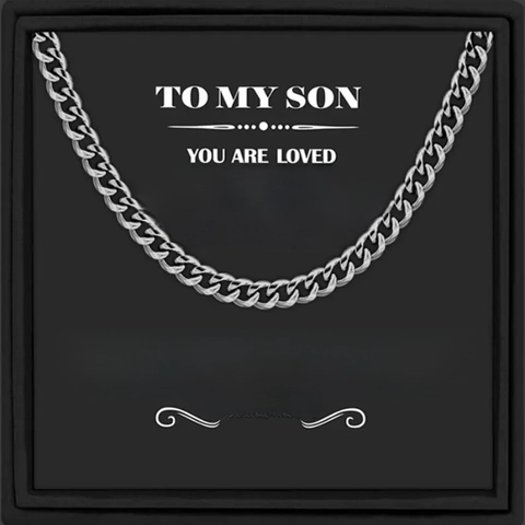 Kruis Hanger Ketting Roestvrij Staal Zinklegering Cubaanse Schakelketting Met Inspirerende Boodschap Kaart Doos Mannen Cadeau