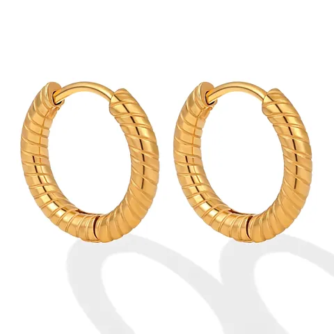 Minimalist Stainless Steel Twisted Spiral Hoop Earrings For Women Korean Style Rotating Twill Geometric Ear Buckles Jewelry