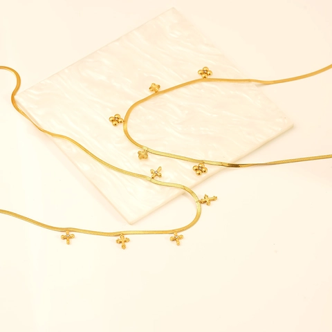 Slangenketting Halsketting 18K Verguld 304 Roestvrij Staal Met Zirkonia Hanger Voor Dames Elegante Sieraden
