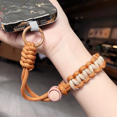 Braided Phone Wrist Lanyard Adjustable Paracord Strap With Tether Tab Anti-Lost Hand Rope For Outdoor Sports Fashion