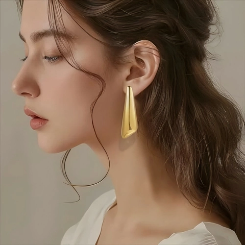 Orecchini Geometrici In Acciaio Inossidabile Minimalisti A Striscia Lunga Lucidati A Specchio Gioielli Di Moda Personalizzati