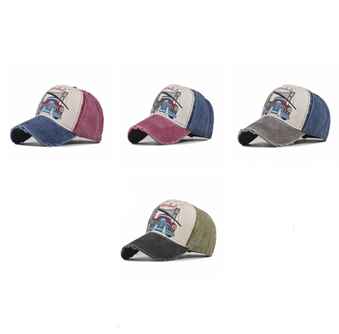 Cappello Da Baseball In Cotone Lavato Vintage Istanbul Grafica Patchwork Regolabile Berretto Da Esterno