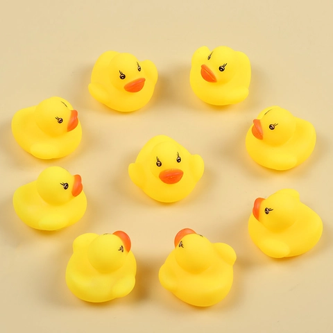 Rubber Yellow Duck Bath Toy Squeaky Floating Water Play Toy For Baby Toddler Bath Time Fun Non Toxic Vinyl Duckling