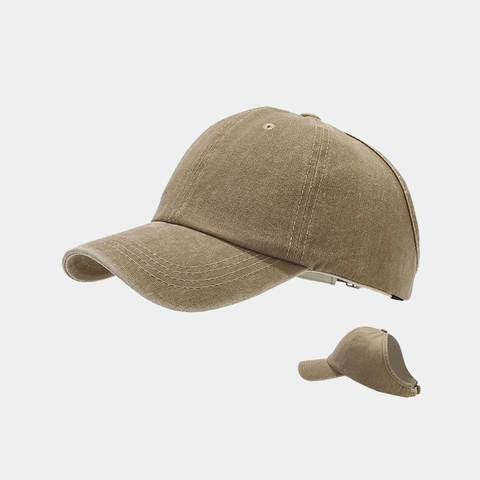 Women Washed Cotton Ponytail Baseball Cap High Messy Bun Adjustable Distressed Outdoor Sports Sun Hat Vintage Casual