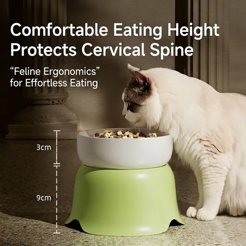 Gamelle Surélevée Pour Animaux Céramique Acier Inoxydable Protection Du Cou Bol Eau Chat Forme Fleur Support Chats Petits Chiens