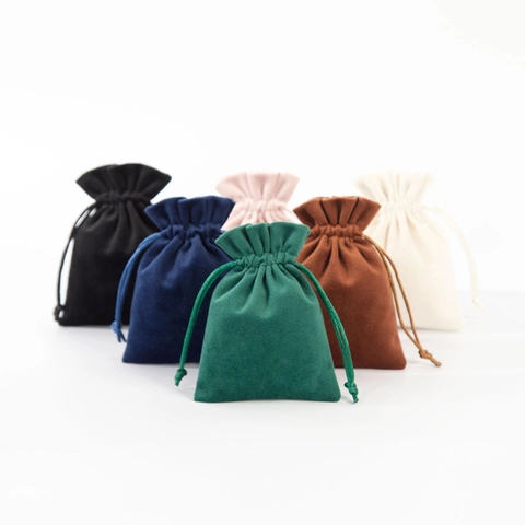 Velvet Jewelry Drawstring Bags Small Soft Fabric Pouch For Gift Packaging Storage Organizer Travel Accessories