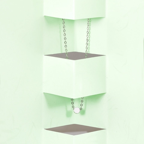 Collar Con Colgante De Cuenta Redonda Simple Acero Inoxidable 304 Pulido Pequeña Semilla Joyería Minimalista Mujer