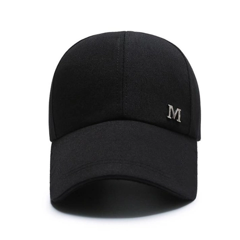Canvas Baseballkappe Für Damen Herren Mit Metallbuchstaben M Verlängerte Krempe Sonnenschutz Outdoor Casual Sport Hut