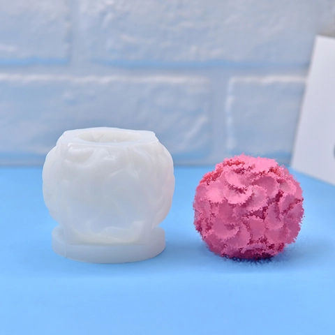 Silikonform Kugelförmig Kleeblatt Blumenmuster DIY Handgefertigt Kerze Seife Fondant Herstellung Bastelwerkzeug Flexibel Langlebig