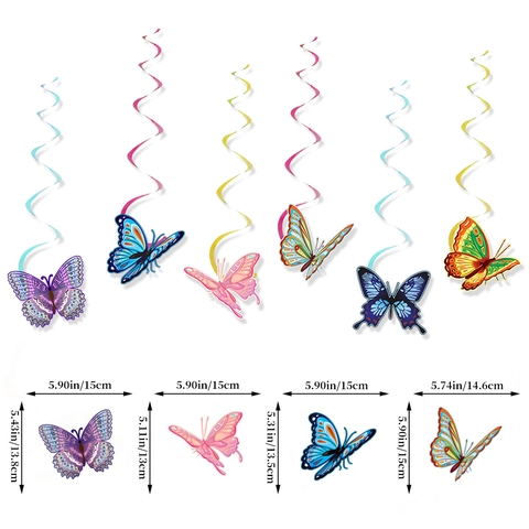 Colorful Butterfly Hanging Swirls Decorations For Kids Birthday Party Spring Home Ceiling Decor Paper Butterfly Ornaments
