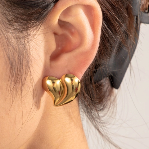 Orecchini A Lobo In Acciaio Inossidabile Oro Vintage Cuore Foglia Trama Intrecciata Geometrica Gioielli Da Donna Chic Francese