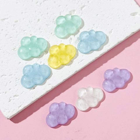 Cloud Charms Resin DIY Accessories Jewelry Making Phone Case Decor Hair Clips Findings Transparent Colorful Novelty