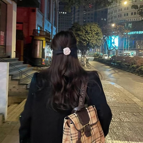 Elegante Kamelienblüten Haarklammer Französisch Retro Samt Bandschleife Entenschnabel Seitenclip Haaraccessoires Damen