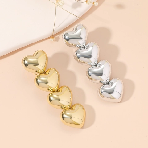 Herz Haarklammern Legierung Metall Entenschnabel Haarnadeln Süße Minimalistische Seitenknall Barrettes Für Frauen Mädchen