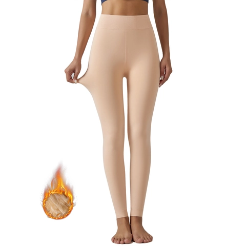 Leggings Forrados De Felpa De Cintura Alta Para Mujer Térmicos De Invierno Gruesos Moldeadores Elásticos Adelgazantes