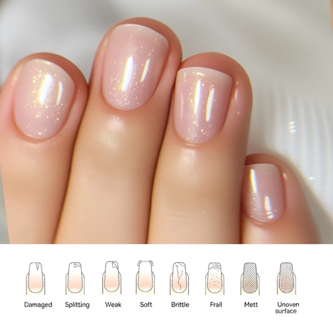 Glitter Nail Conditioner Oily Repair Treatment Strengthening Brightening Long Lasting Manicure Care