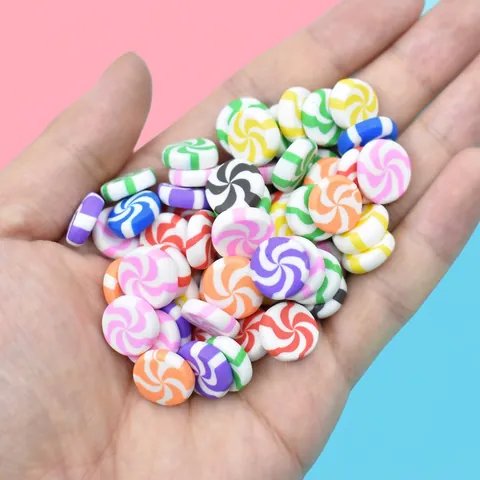 Bunte Spirale Wirbel Süßigkeiten Polymer Ton Perlen DIY Schmuckherstellung Zubehör Basteln Ornament Handyhülle Dekor