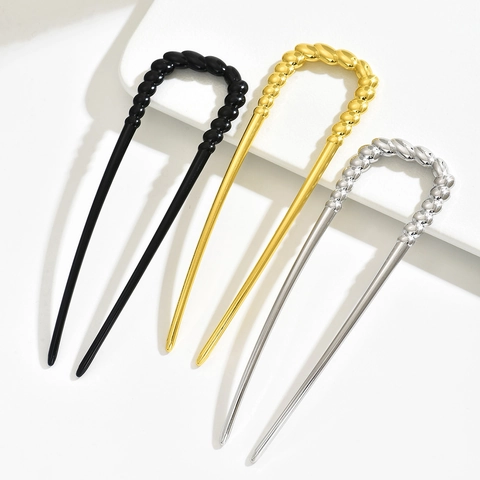 U-Vormige Haarstok Metaallegering Eenvoudige Haarspeld Stylingtool Voor Knot Minimalistische Haaraccessoires Voor Vrouwen