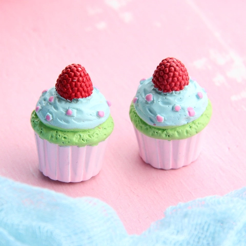 Miniature Cupcake Resin Simulation Food Colorful DIY Jewelry Accessories For Keychain Fridge Magnet Ornaments Cute Kawaii
