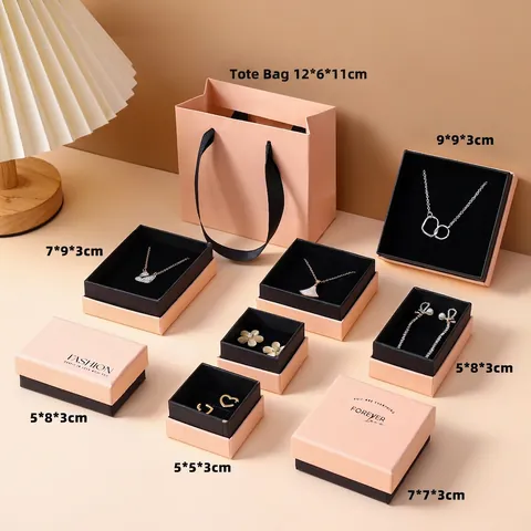 Jewelry Gift Box And Handbag Packaging For Rings Earrings Necklaces Valentine's Day Display Case With Sponge Liner