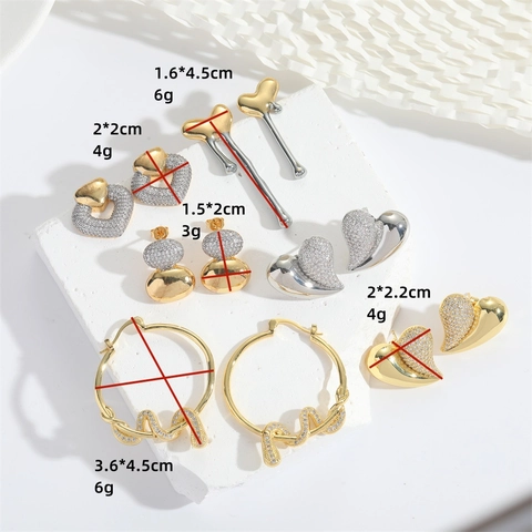 Romantische Herz Liebe Hängeohrringe Kupfer Mit Zirkonia Retro Lange Tropfen Mode Schmuck Accessoires Für Damen