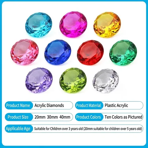 Acryl Kristallen Diamanten Plastic Gekleurde Ijsblokjes Voor Kinderen Speelgoed Verjaardagsfeestje Decoraties Vaasvuller Kunstmatige Edelstenen