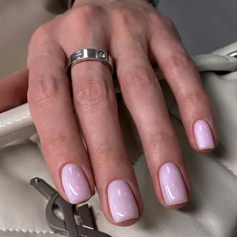 Press On Nails Glossy Solid Color Square Head Full Cover Artificial False Nail Tips For Women Elegant Daily Manicure ABS