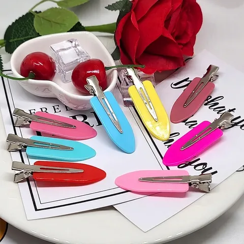 Non Marking Hair Clips Plastic And Alloy Alligator Duckbill Pins Styling Makeup Accessories For Women Girls Candy Colors