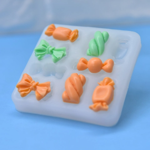 Silicone Candy Bow Shape Mold Multi Cavity DIY Cake Decorating Chocolate Resin Baking Tool Flexible