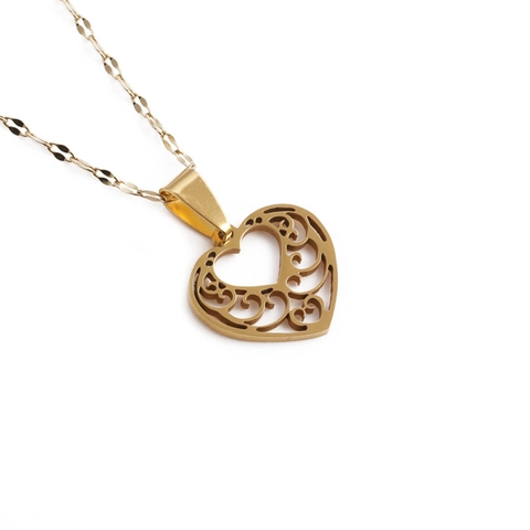 Heart Pendant Necklace Stainless Steel Tree Of Life Cross Hollow Out Rhinestone Fashion Jewelry For Women