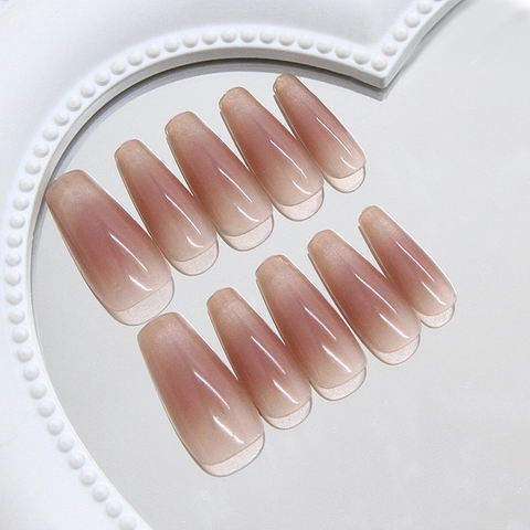 Press On Nails ABS Kunststoff Farbverlauf Cat Eye Sargform Süßer Eleganter Stil Abnehmbar Für Damen
