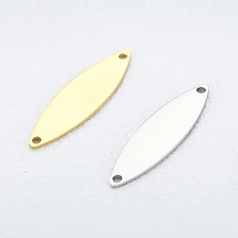 Colgantes Conectores Hoja De Sauce Ovalados De Acero Inoxidable Con Agujeros DIY Creación De Joyas Para Pulseras Minimalista Pulido