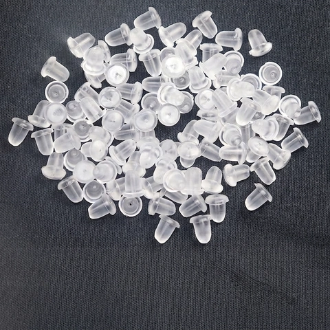 Earring Backs Clear Silicone Plastic Metal Replacement Earring Stoppers Secure Earnuts For Studs Hoops Accessories