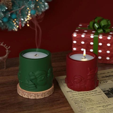 Kerstman Sneeuwpop Rendier Reliëf Siliconen Mal DIY Handgemaakte Kaarsenbeker Giethars Gips Ambachtelijk Gereedschap Decoratie