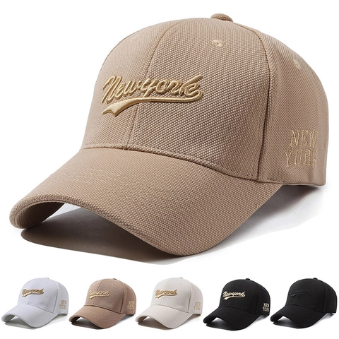 Casquette De Baseball Brodée New York Pour Hommes Femmes Polyester Boucle Métallique Réglable Protection Solaire Chapeau Sport