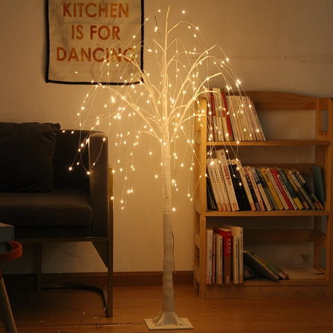 LED Artificial Willow Tree Light With PVC Branches Warm White Decorative Floor Lamp For Home Festival Landscape Decoration