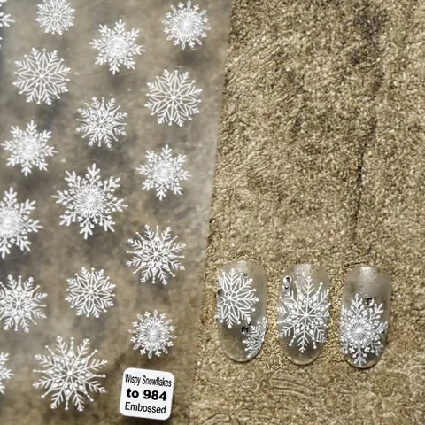 Embossed Nail Art Stickers Snowflake Gingerbread Man Stereoscopic Winter Christmas Self Adhesive Manicure Decoration Stickers