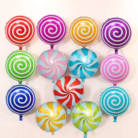 Palloncini In Alluminio Forma Lecca Lecca Caramella Colorata Spirale Pois Per Decorazione Festa Di Compleanno Celebrazione Festival