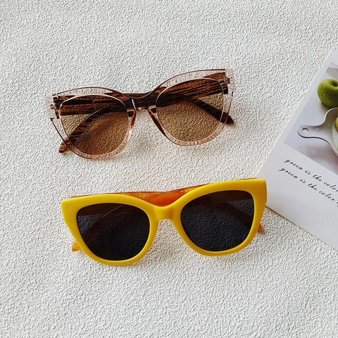 Occhiali Da Sole Vintage Cat Eye Montatura Piccola In Resina Protezione UV400 Per Donna Uomo Moda Viaggi All'aperto