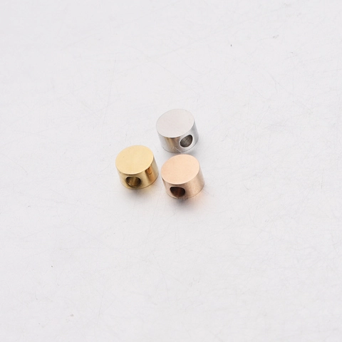 Cuentas Espaciadoras Cilíndricas De Acero Inoxidable 304 Pulido Espejo Cuentas Sueltas Para Joyería DIY Pulseras Collares