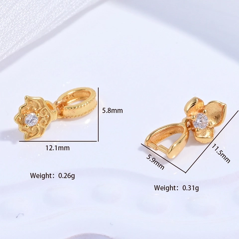 S925 Sterling Silber Anhänger Verschluss Öse Zirkon Kleeblatt Hamsa Hand Hohl Blumig Für DIY Schmuckherstellung