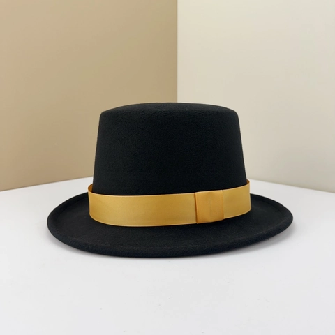 Klassischer Schwarzer Zylinder Baumwolle Polyester Wollfilz Hohe Krone Zauberer Performance Kostümparty Retro Britischer Stil