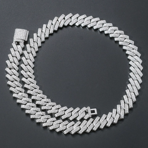 Collana A Catena Miami Cuban Link Iced Out Zirconia Hiphop Gioielli In Rame Per Uomo
